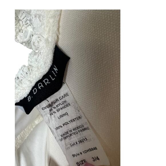 Womens Coquette Cottagecore Dress Girly Romantic B. Darlin 3 / 4 White Lace - Picture 11 of 11
